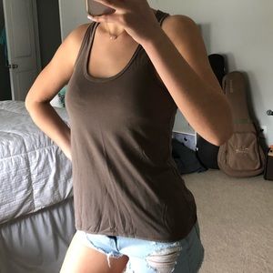 American Eagle Tan Racerback Tank Top